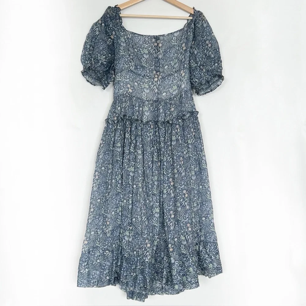 NWOT Linenniave JULIA 35 FLORAL LINEN DRESS Midnight Floral Medium - Picture 10 of 16